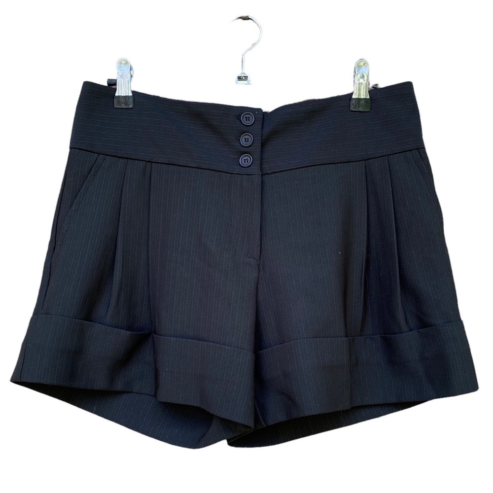 SHYDE Black Pin Stripe Cuffed Shorts